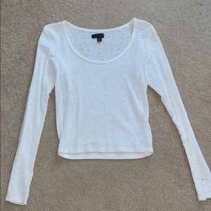 White long sleeve shirt with embroidery